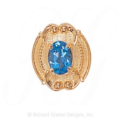 GS447 BT - 14 Karat Gold Blue Topaz Slide 